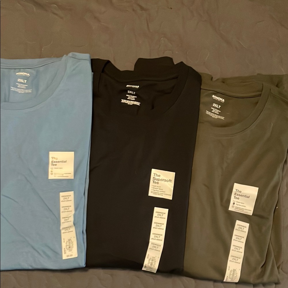 Sonoma Olive, Blue and Black Short Sleeve Tees